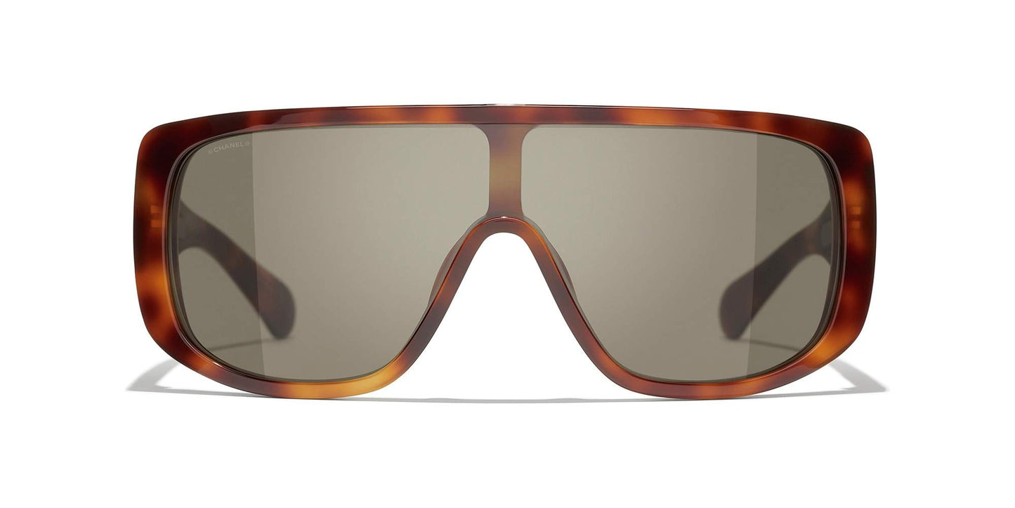 משקפי שמש של שאנל בצבע צב-חום כהה | CHANEL Shield Sunglasses CH5495 Dark Tortoise-Brown