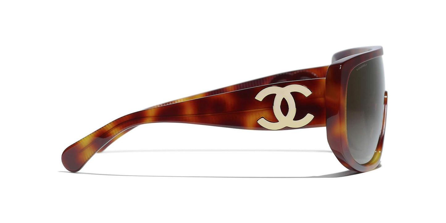 משקפי שמש של שאנל בצבע צב-חום כהה | CHANEL Shield Sunglasses CH5495 Dark Tortoise-Brown