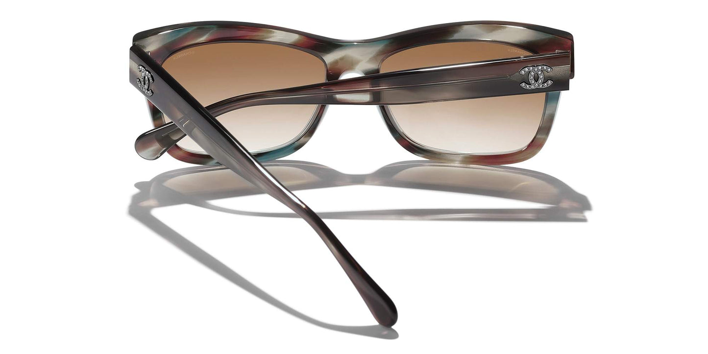 משקפי שמש של שאנל צב חום ואפור-חום | CHANEL Rectangle Sunglasses CH5496B Brown Tortoise & Gray-Brown