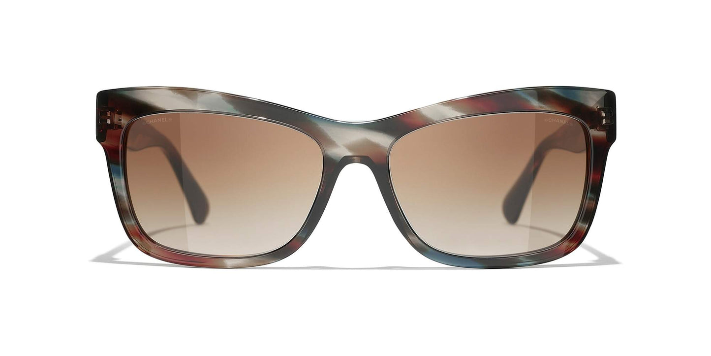 משקפי שמש של שאנל צב חום ואפור-חום | CHANEL Rectangle Sunglasses CH5496B Brown Tortoise & Gray-Brown