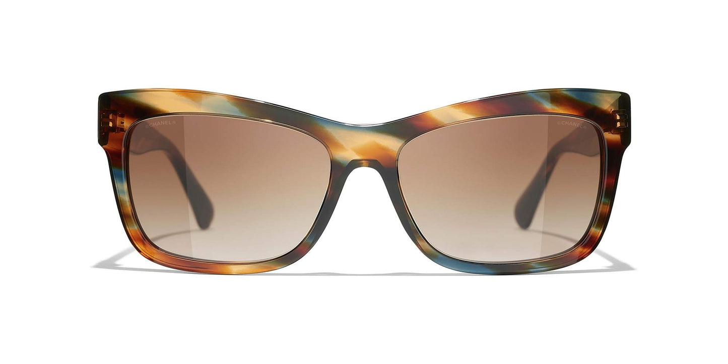 משקפי שמש של שאנל צב צהוב וחום-חום | CHANEL Rectangle Sunglasses CH5496B Yellow Tortoise & Brown-Brown