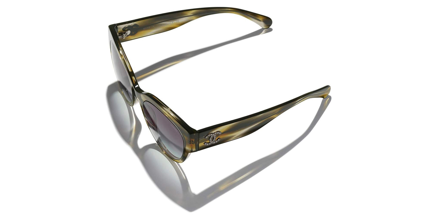 משקפי שמש של שאנל צב ירוק ואפור-אפור | CHANEL Butterfly Sunglasses CH5498B Green Tortoise & Gray-Gray
