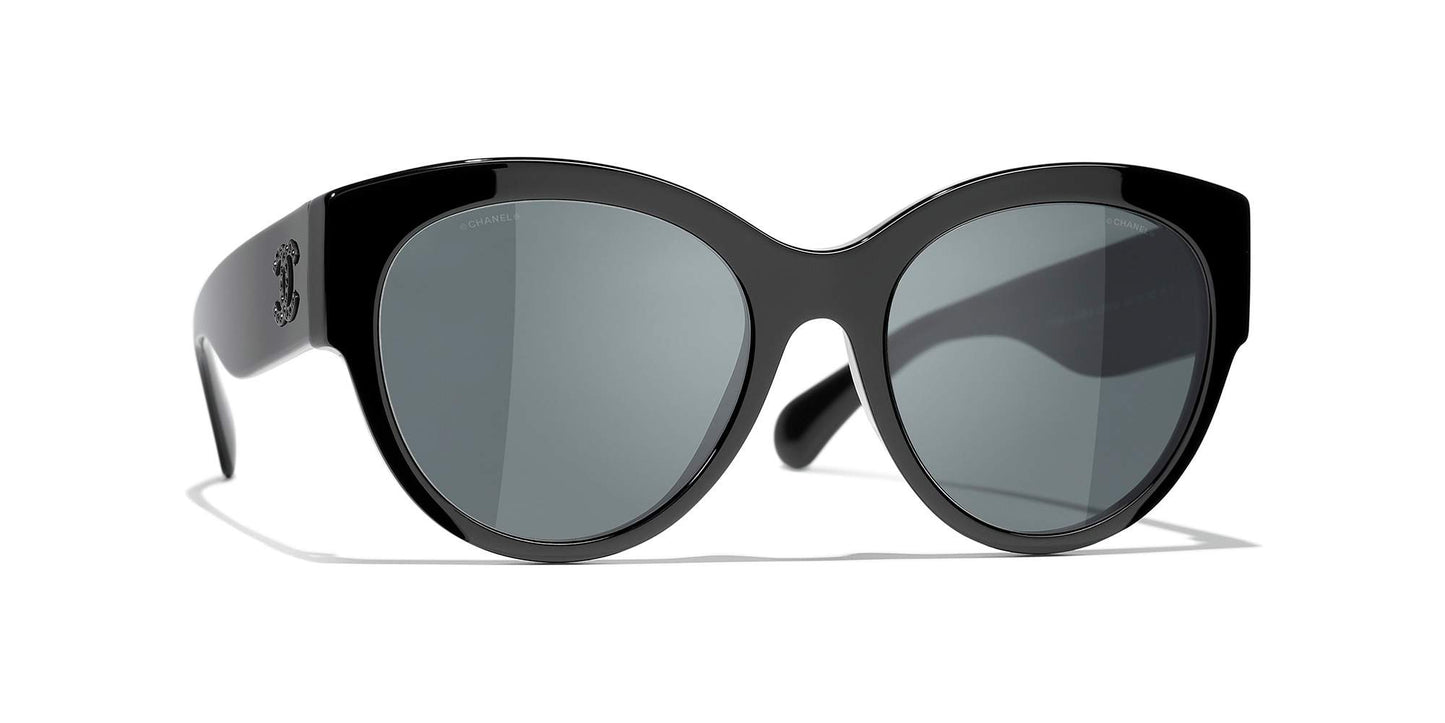 משקפי שמש של שאנל שחור-אפור | CHANEL Butterfly Sunglasses CH5498B Black-Gray