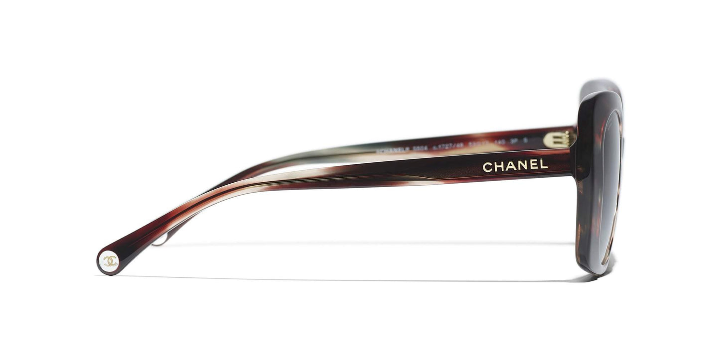 משקפי שמש של שאנל צב חום ואפור-אפור | CHANEL Rectangle Sunglasses CH5504 Brown Tortoise & Gray-Gray
