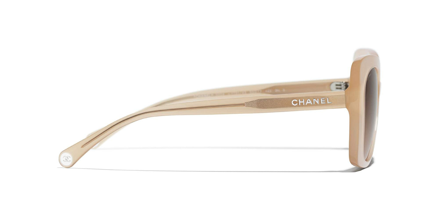 משקפי שמש של שאנל בז' כהה-חום בהיר | CHANEL Rectangle Sunglasses CH5504 Dark Beige-Light Brown