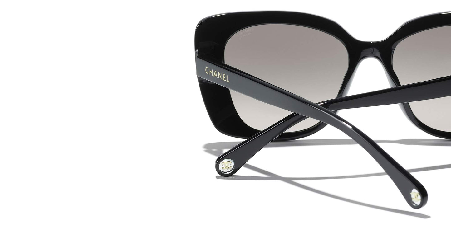 משקפי שמש של שאנל שחור-אפור | CHANEL Rectangle Sunglasses CH5504 Black-Gray