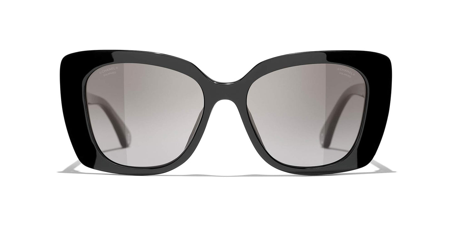 משקפי שמש של שאנל שחור-אפור | CHANEL Rectangle Sunglasses CH5504 Black-Gray