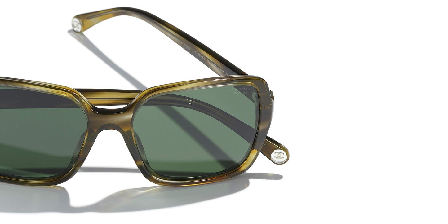 משקפי שמש של שאנל ירוק צב-ירוק | CHANEL Square Sunglasses CH5505 Green Tortoise-Green