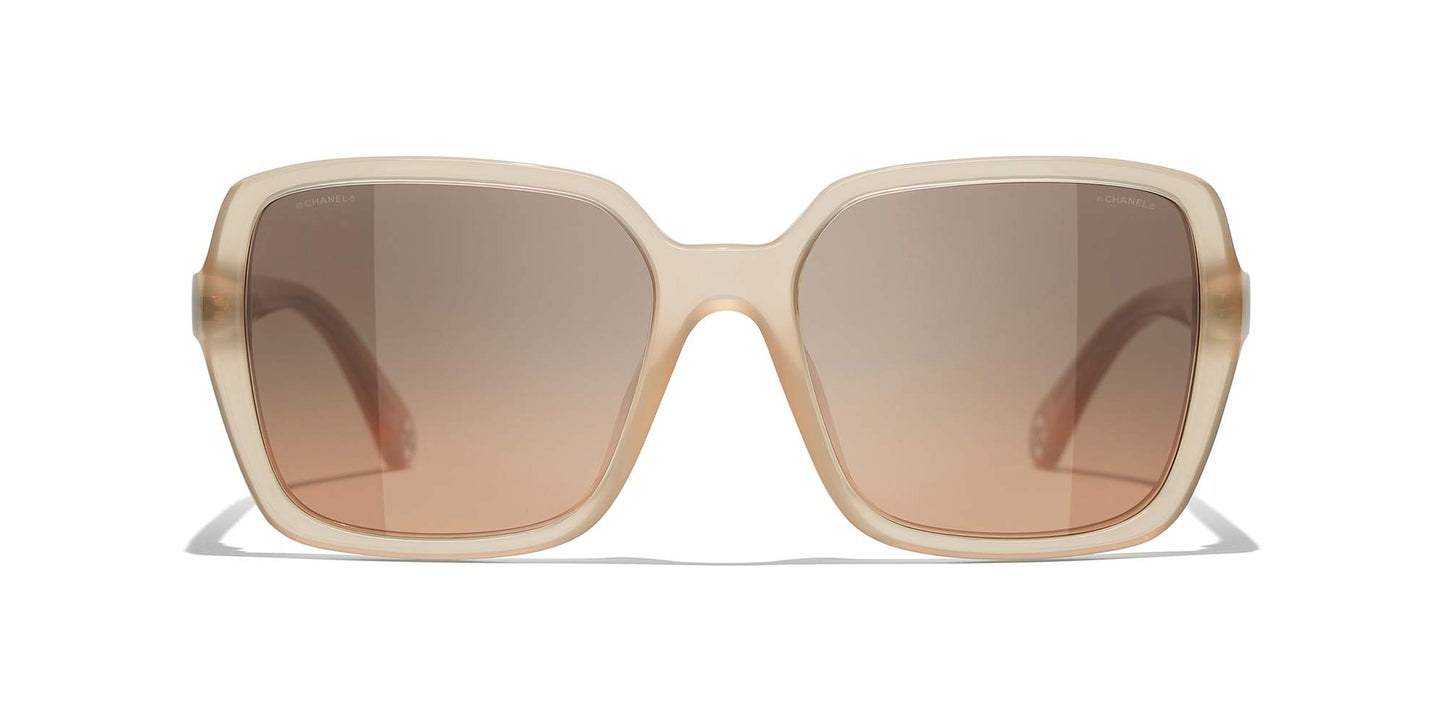 משקפי שמש של שאנל בז' כהה-חום בהיר | CHANEL Square Sunglasses CH5505 Dark Beige-Light Brown