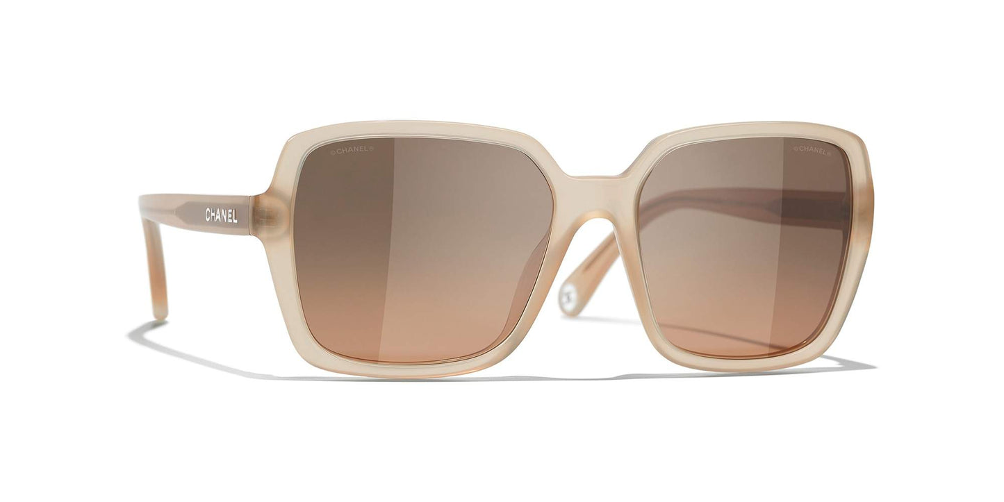 משקפי שמש של שאנל בז' כהה-חום בהיר | CHANEL Square Sunglasses CH5505 Dark Beige-Light Brown