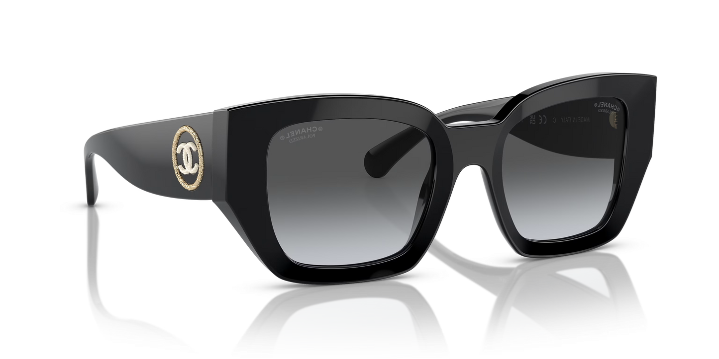 משקפי שמש של שאנל שחור-אפור | CHANEL Square Sunglasses CH5506 Black-Grey