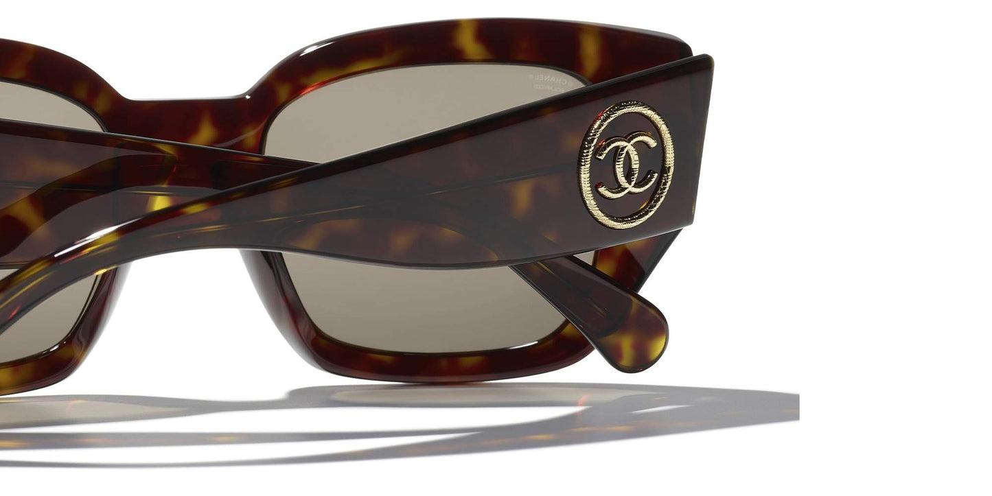 משקפי שמש של שאנל בצבע צב-חום כהה | CHANEL Square Sunglasses CH5506 Dark Tortoise-Brown