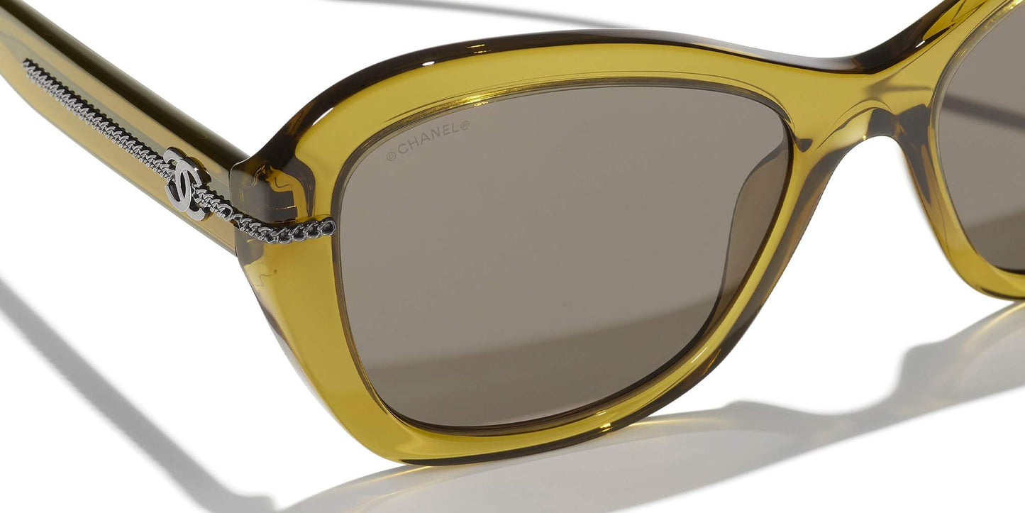 משקפי שמש של שאנל חאקי-חום | CHANEL Butterfly Sunglasses CH5510 Khaki-Brown