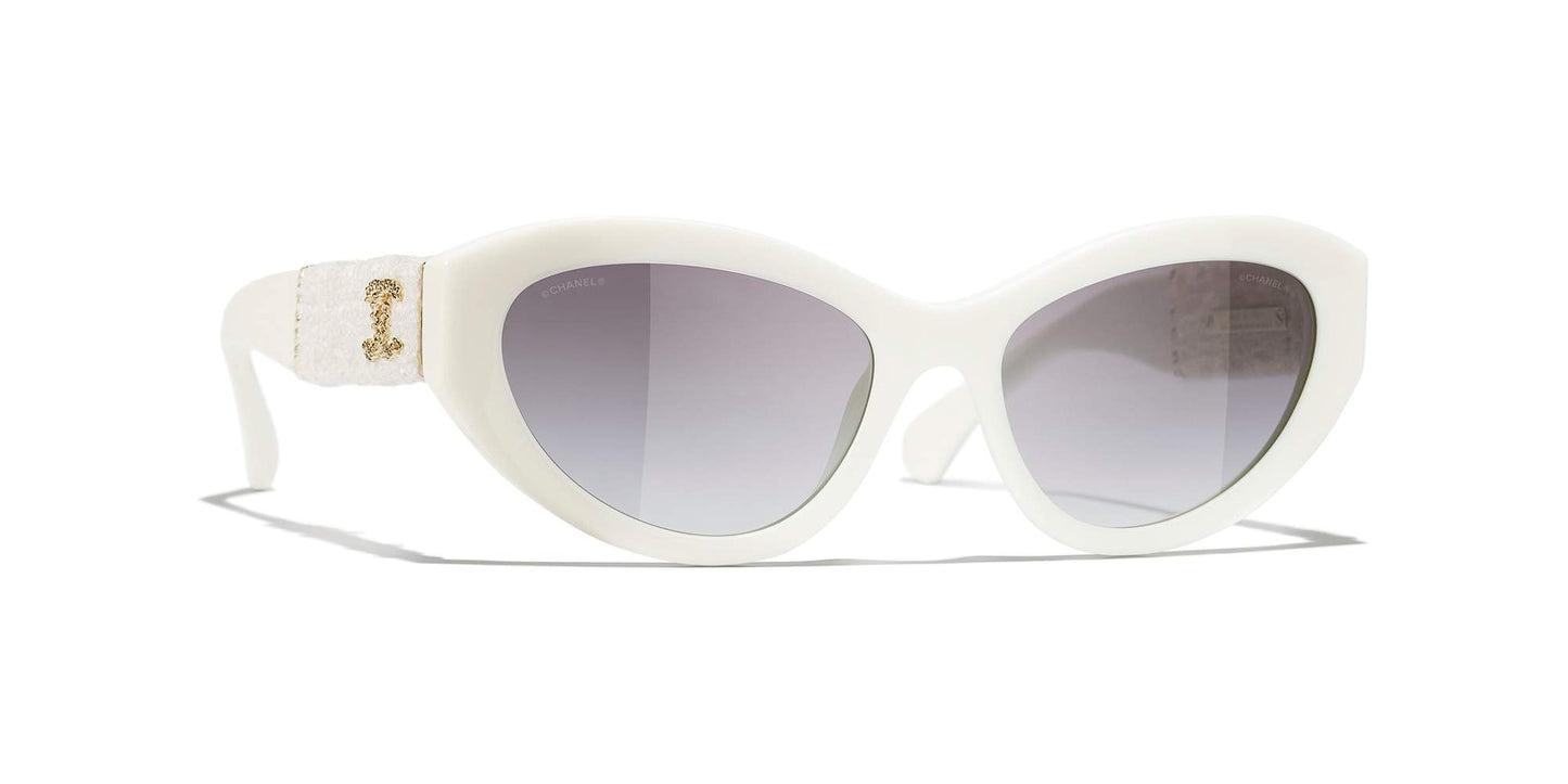 משקפי שמש של שאנל לבן-אפור | CHANEL Cat Eye Sunglasses CH5513 White-Grey