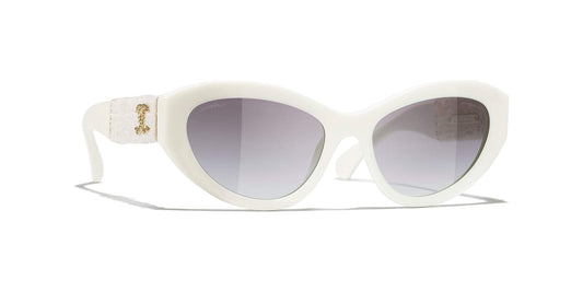 משקפי שמש של שאנל לבן-אפור | CHANEL Cat Eye Sunglasses CH5513 White-Grey