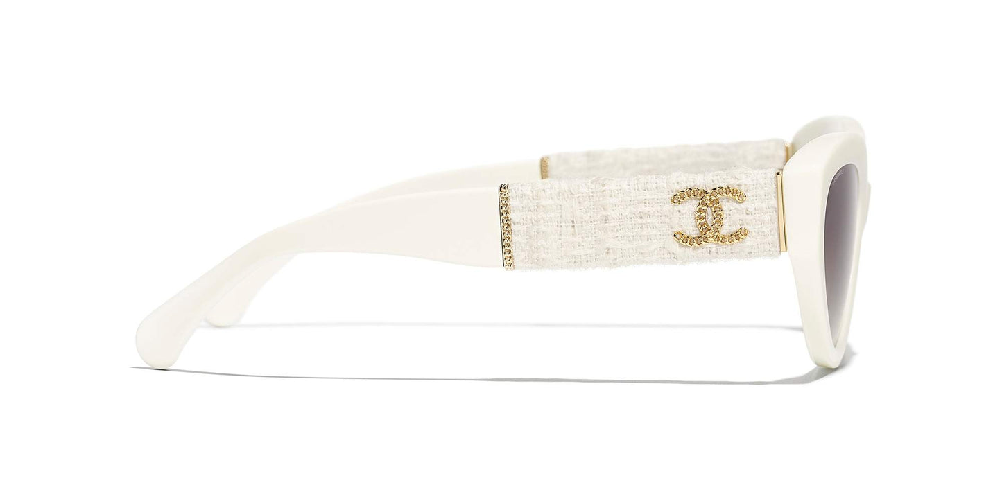 משקפי שמש של שאנל לבן-אפור | CHANEL Cat Eye Sunglasses CH5513 White-Grey
