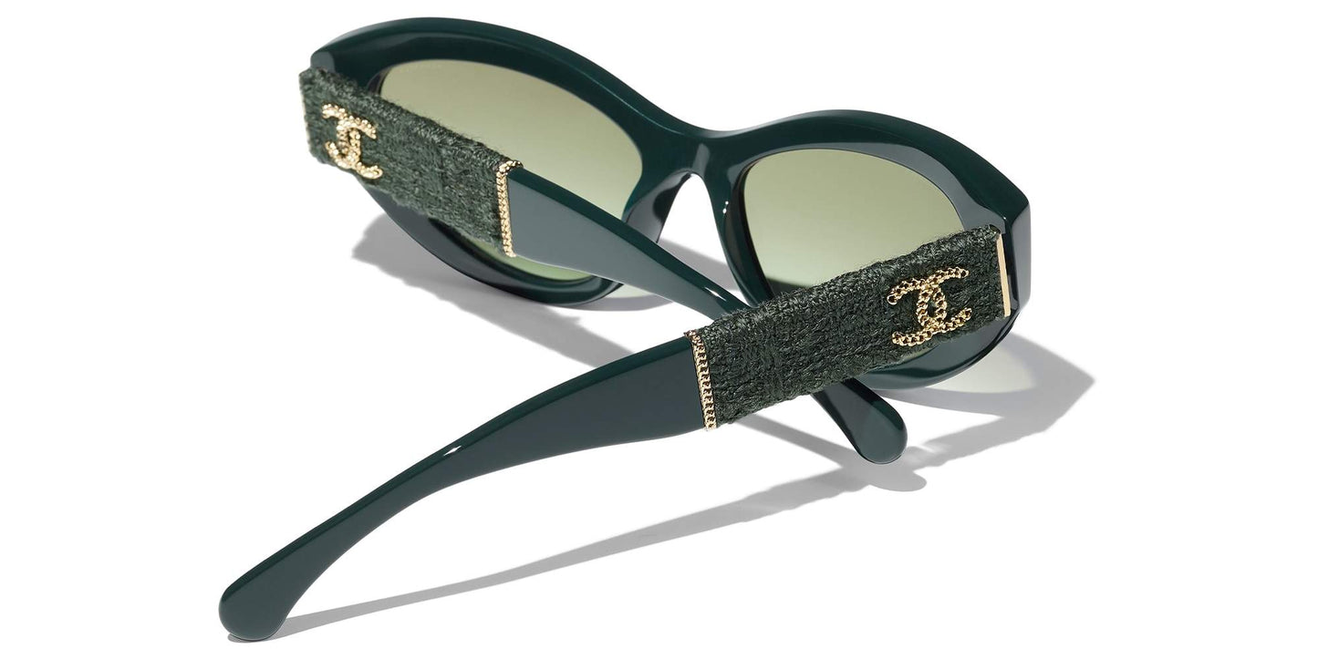 משקפי שמש של שאנל ירוק ונדום-ירוק | CHANEL Cat Eye Sunglasses CH5513 Green Vandome-Green