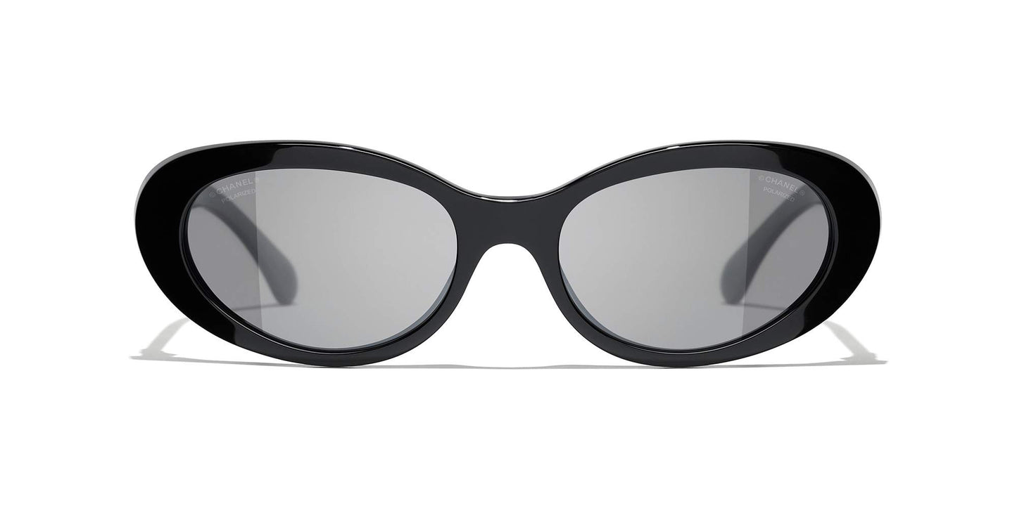 משקפי שמש של שאנל שחורים | CHANEL Oval Sunglasses CH5515 Black