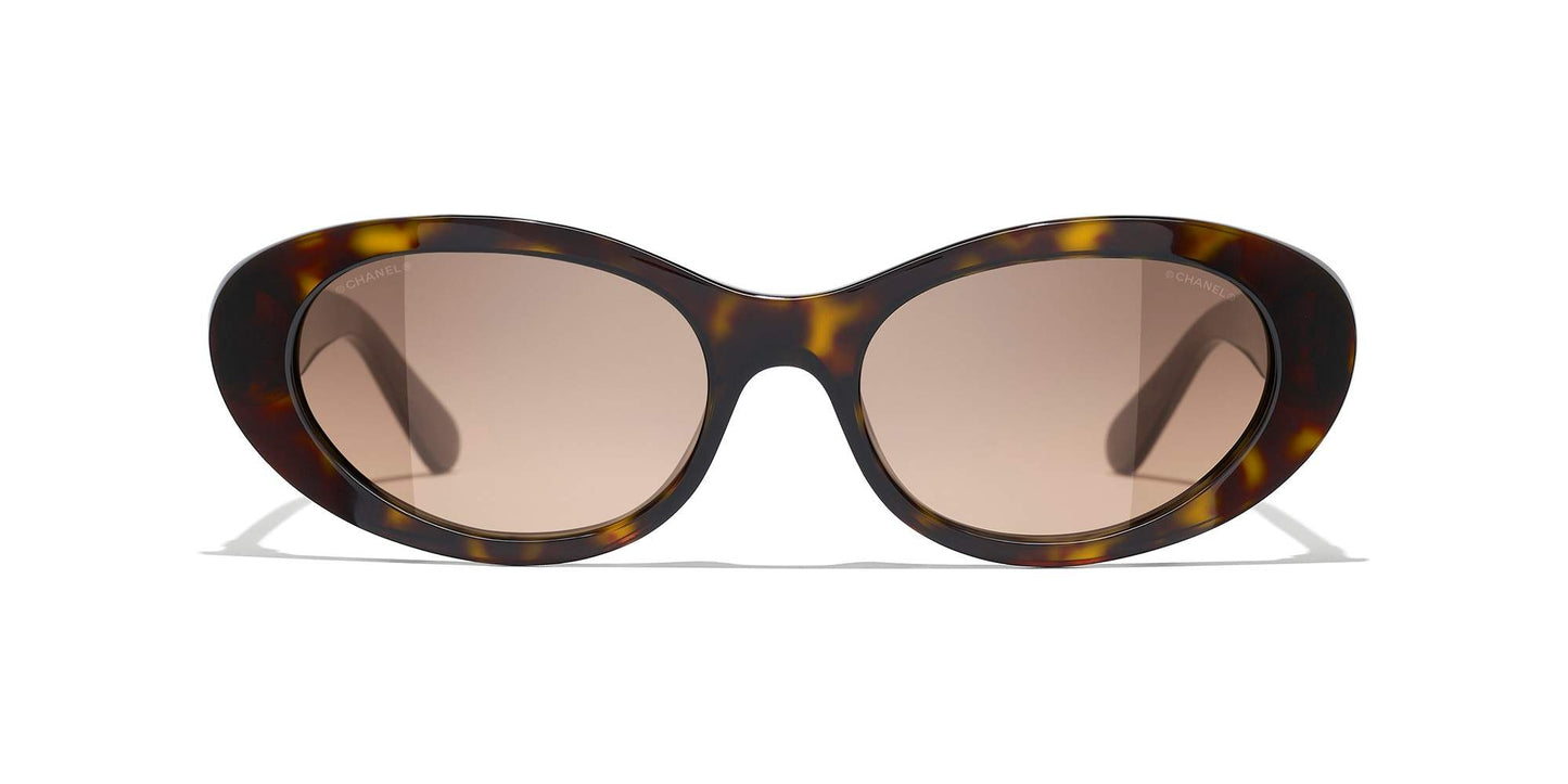 משקפי שמש של שאנל כהה הוואנה-חום | CHANEL Oval Sunglasses CH5515 Dark Havana-Brown