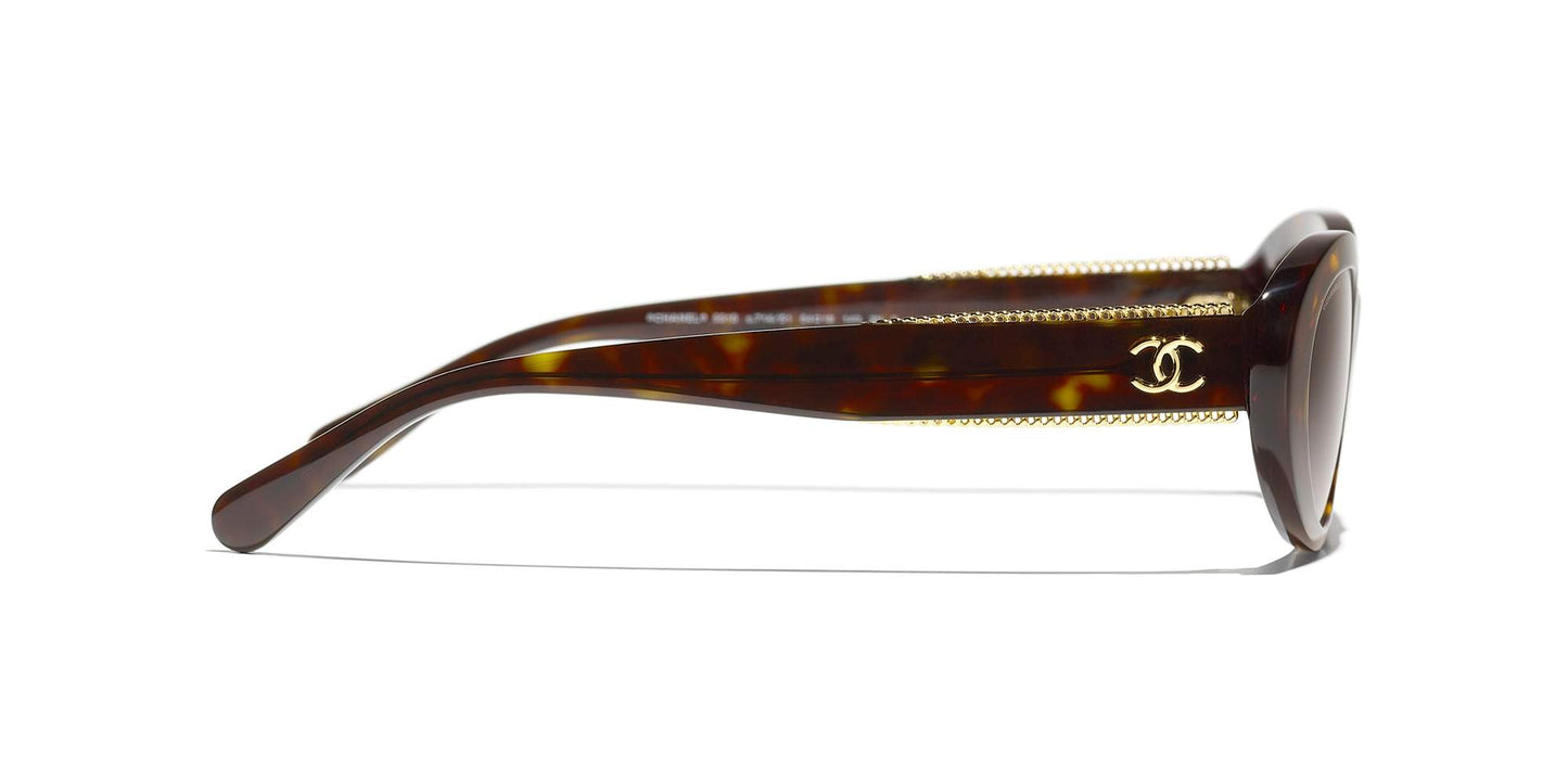 משקפי שמש של שאנל כהה הוואנה-חום | CHANEL Oval Sunglasses CH5515 Dark Havana-Brown