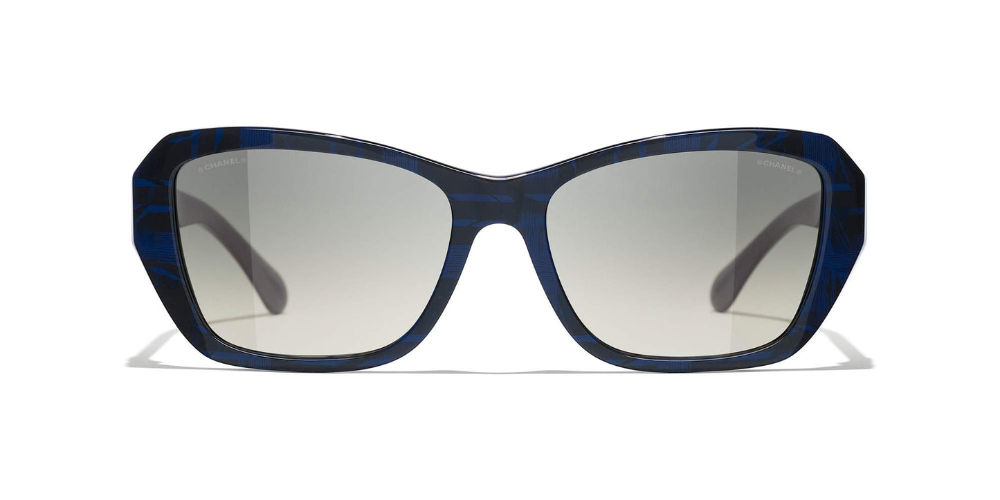 משקפי שמש של שאנל כחול טוויד-אפור | CHANEL Butterfly Sunglasses CH5516 Blue Tweed-Grey