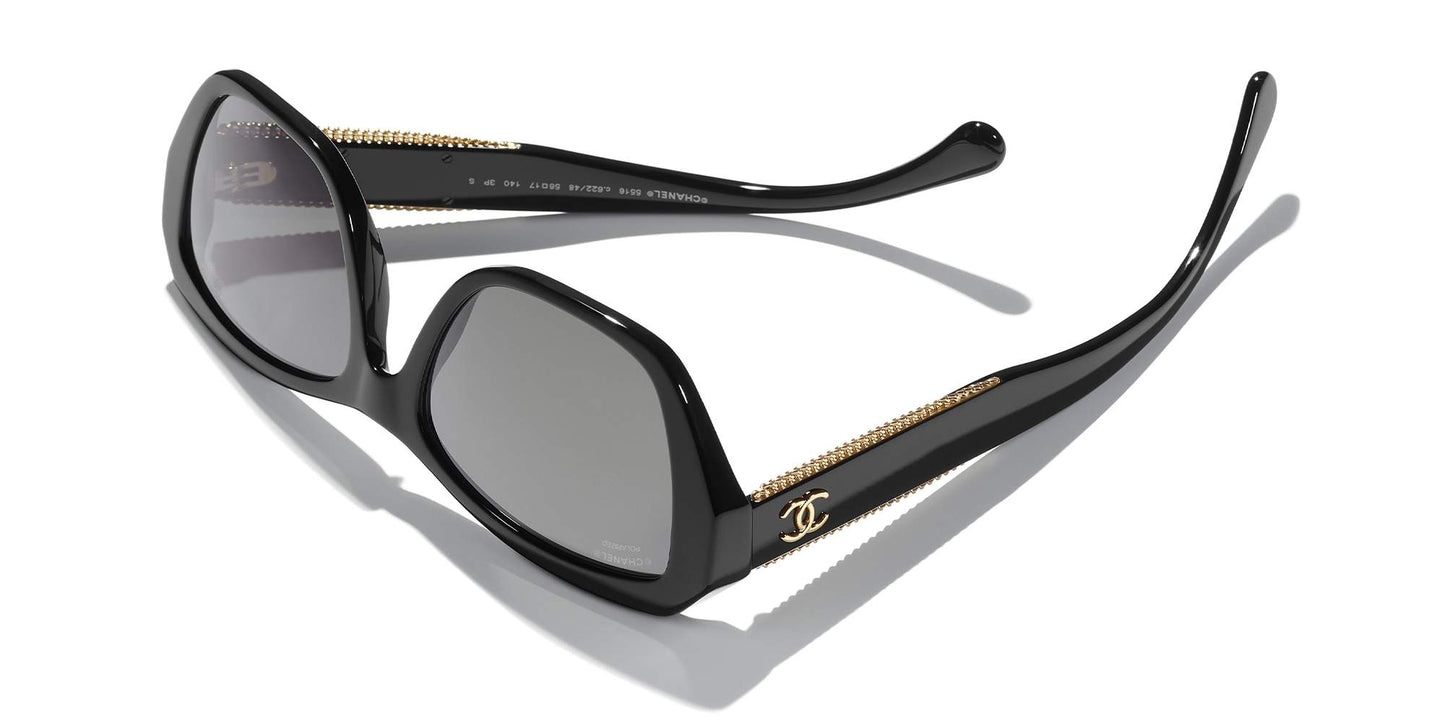 משקפי שמש של שאנל שחורים | CHANEL Butterfly Sunglasses CH5516 Black