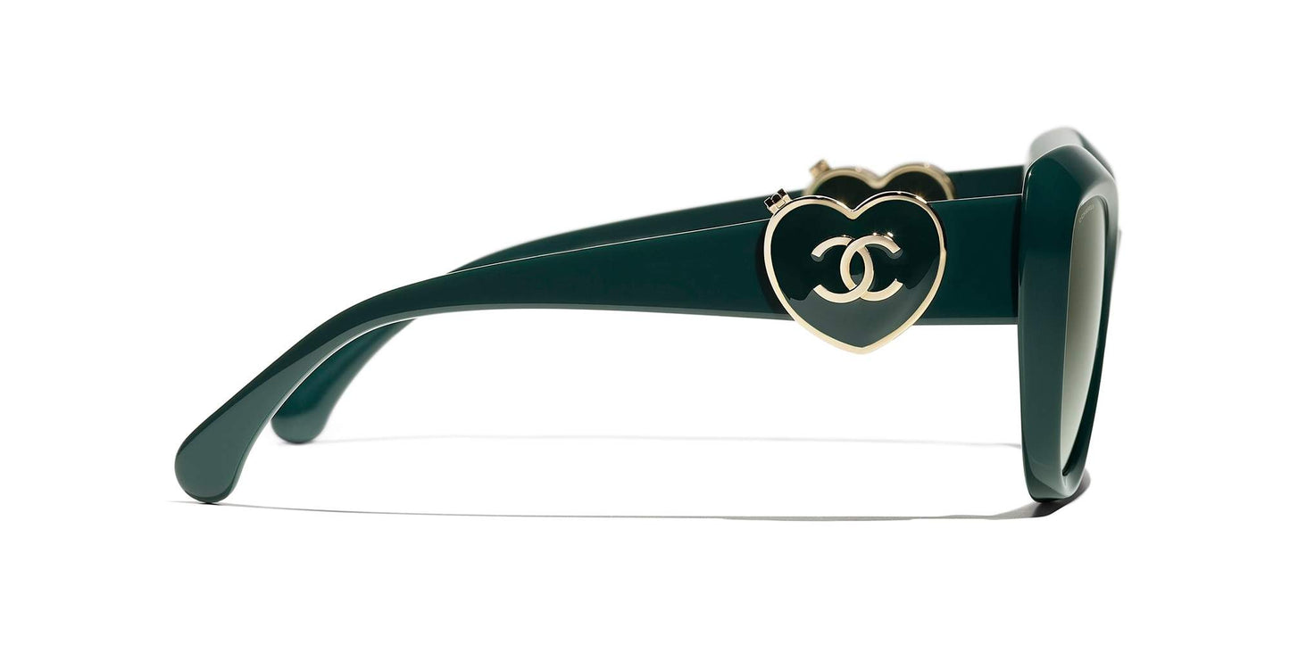 משקפי שמש של שאנל ירוקים | CHANEL Butterfly Sunglasses CH5517 Green