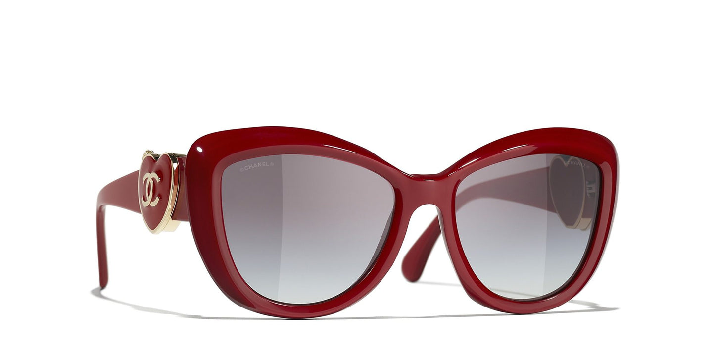משקפי שמש של שאנל אדום-אפור | CHANEL Butterfly glasses CH5517 Red-Grey