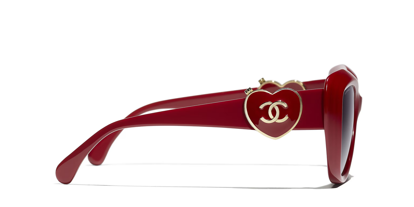 משקפי שמש של שאנל אדום-אפור | CHANEL Butterfly glasses CH5517 Red-Grey