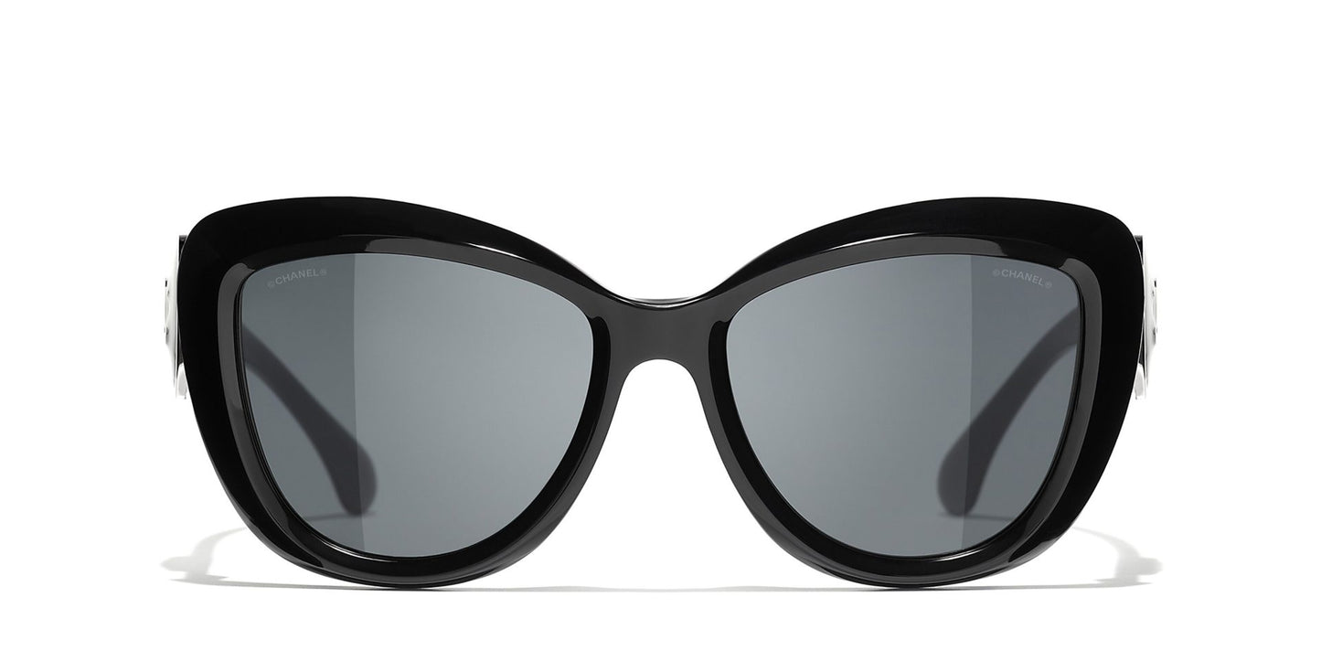 משקפי שמש של שאנל שחור-אפור | CHANEL Butterfly glasses CH5517 Black-Grey