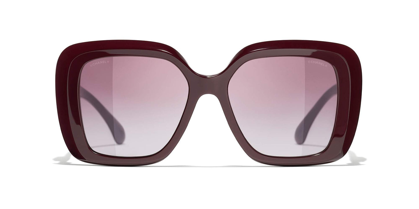 משקפי שמש של שאנל בורדו | CHANEL Square Sunglasses CH5518 Burgundy