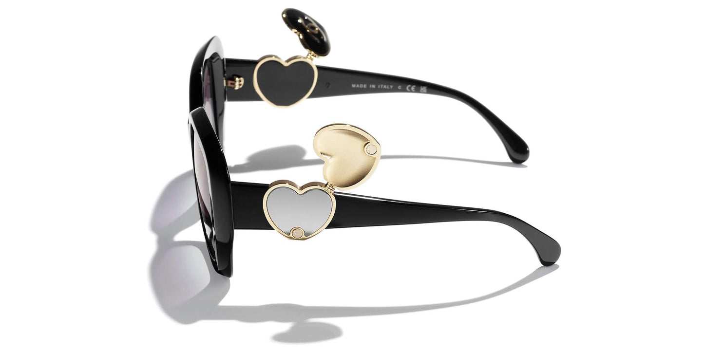 משקפי שמש של שאנל שחור-אפור | CHANEL Square Sunglasses CH5518 Black-Grey