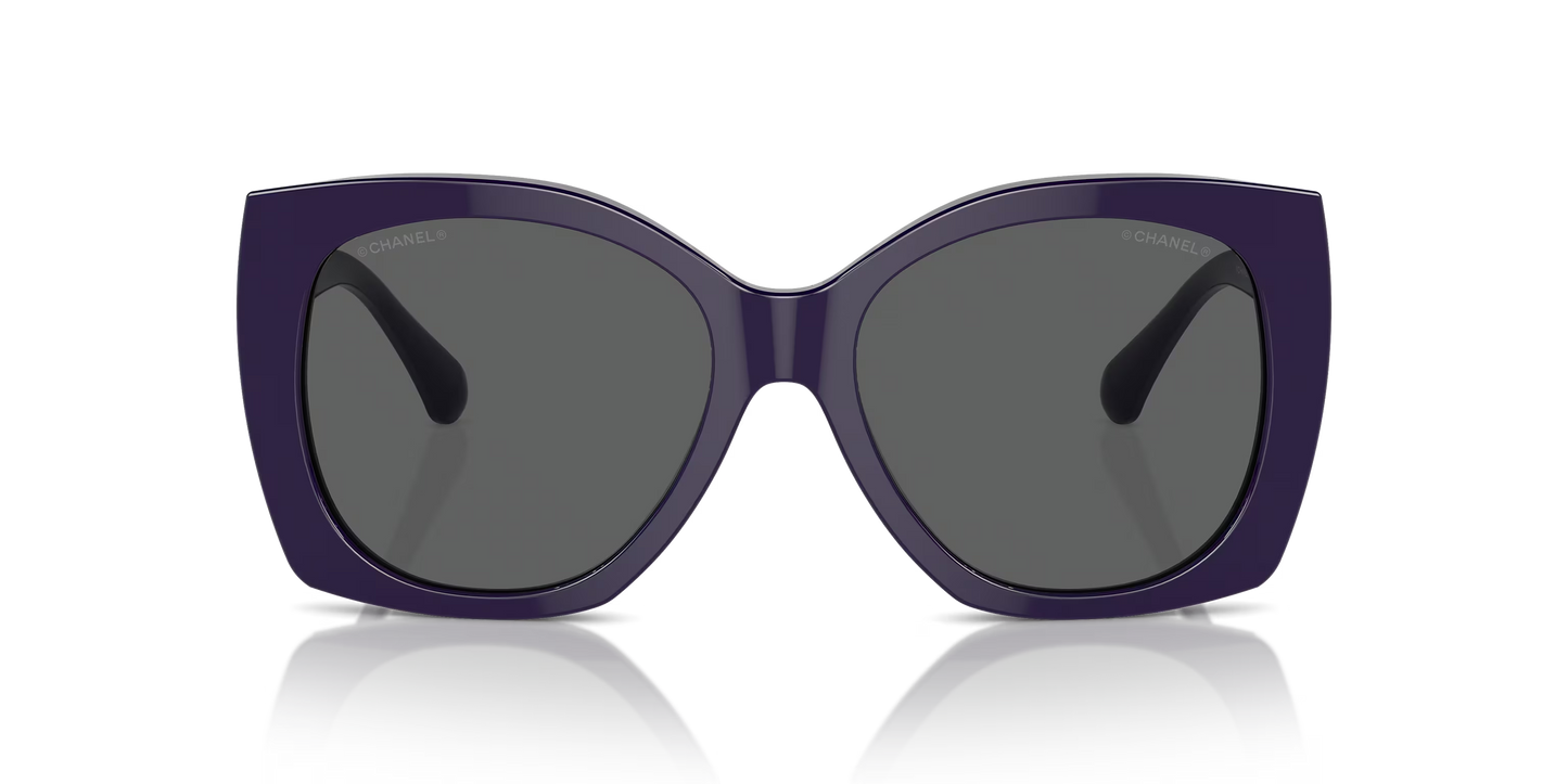 משקפי שמש של שאנל סגול-אפור | CHANEL Square glasses CH5519 Purple-Grey