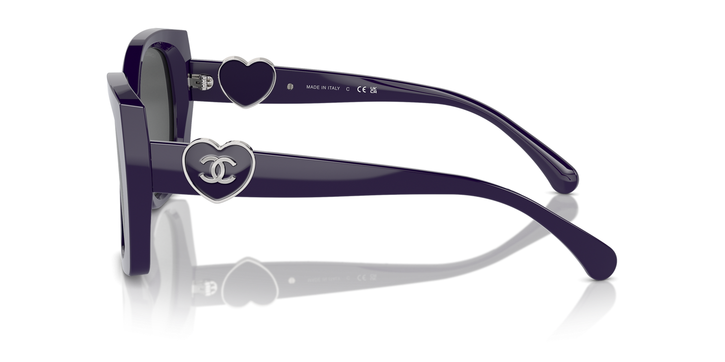 משקפי שמש של שאנל סגול-אפור | CHANEL Square glasses CH5519 Purple-Grey