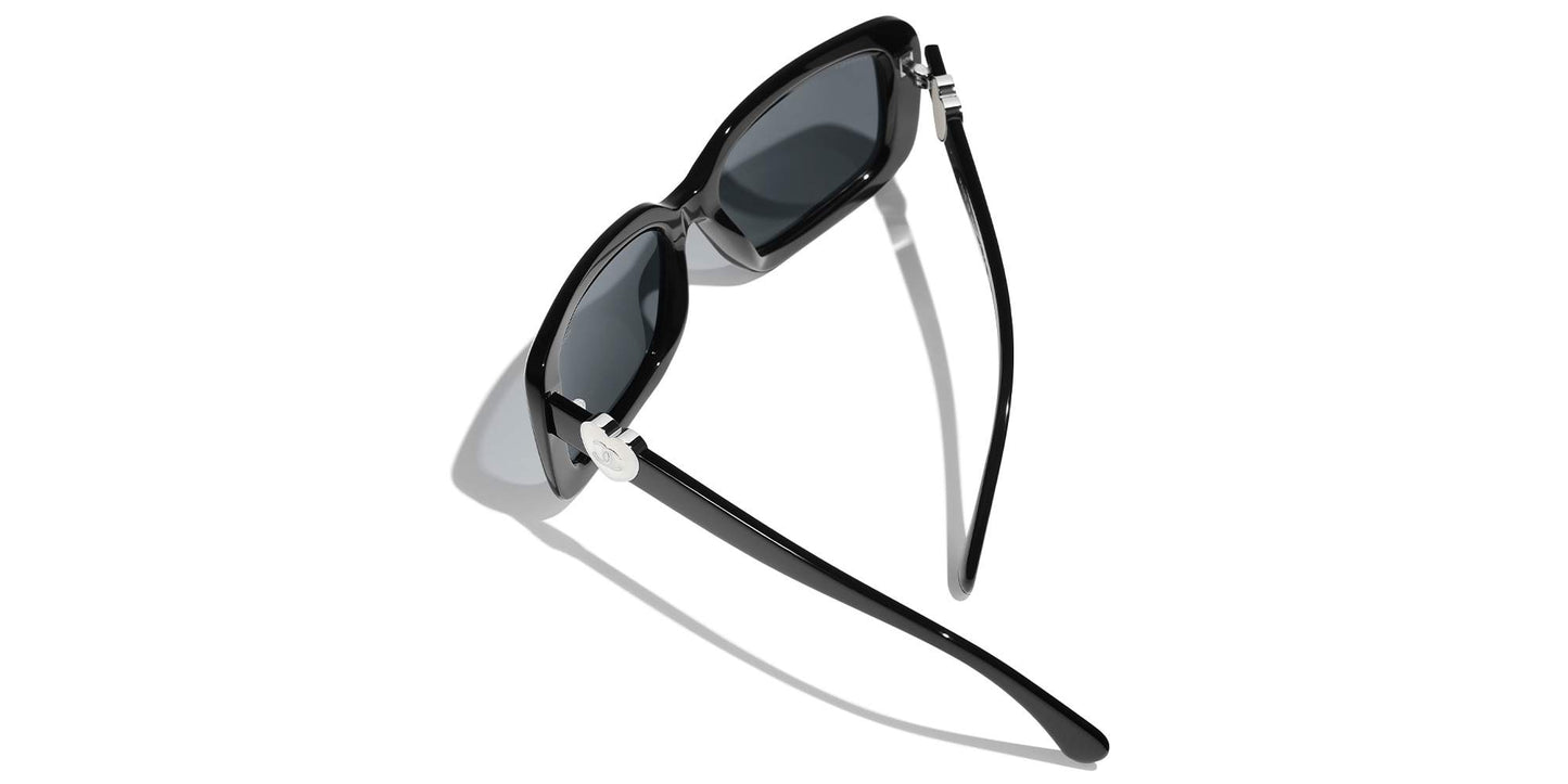 משקפי שמש של שאנל שחור-אפור | CHANEL Rectangle Sunglasses CH5520 Black-Grey