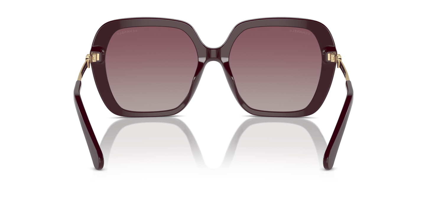 משקפי שמש שאנל בורדו | CHANEL Square Sunglasses CH5521 Burgundy