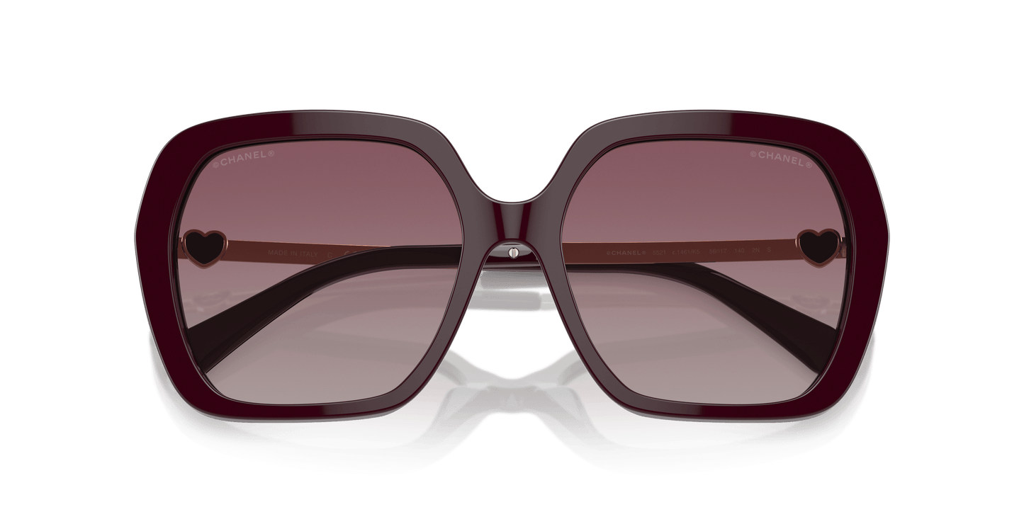 משקפי שמש שאנל בורדו | CHANEL Square Sunglasses CH5521 Burgundy
