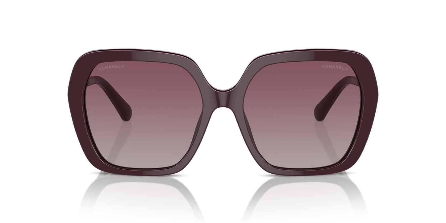 משקפי שמש שאנל בורדו | CHANEL Square Sunglasses CH5521 Burgundy
