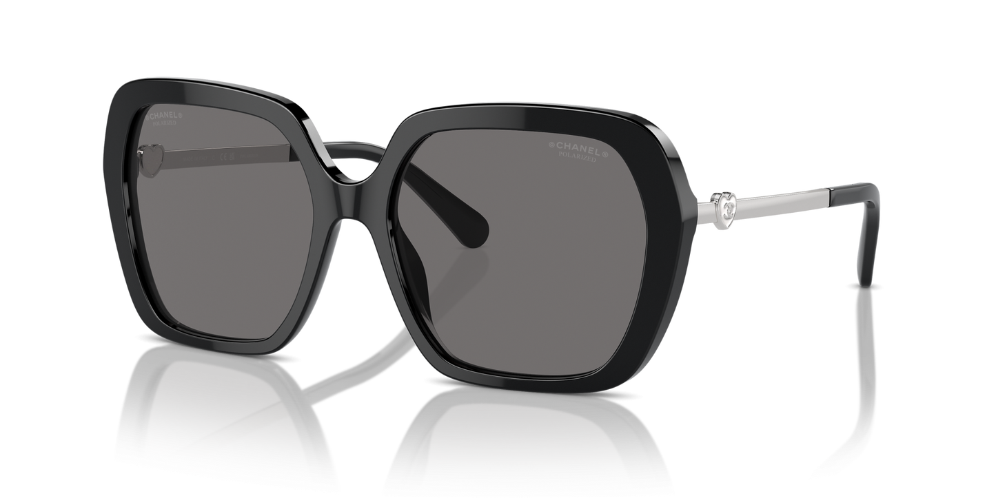 משקפי שמש של שאנל שחור-אפור | CHANEL Square glasses CH5521 Black-Grey