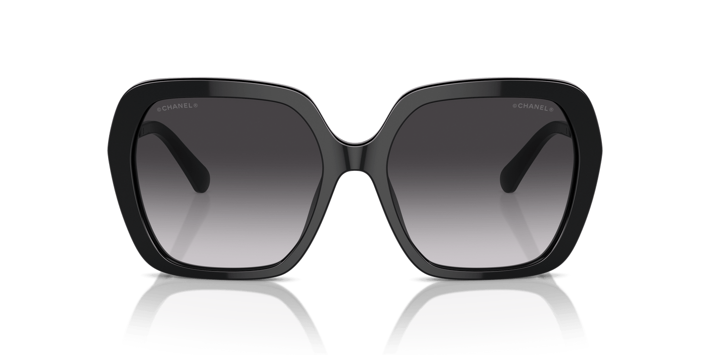 משקפי שמש שאנל שחור-אפור | CHANEL Square Sunglasses CH5521 Black-Grey