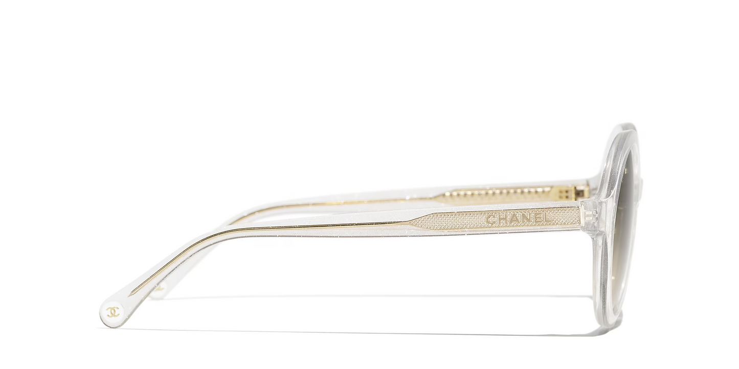 משקפי שמש של שאנל שקוף-אפור | CHANEL Round Sunglasses CH5522U Transparent-Grey