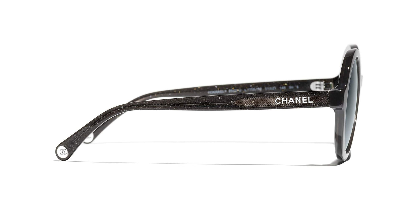 משקפי שמש של שאנל שחור-כחול | CHANEL Round Sunglasses CH5522U Black-Blue