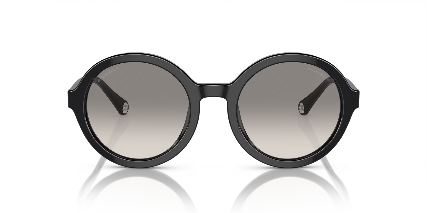 משקפי שמש של שאנל שחור-אפור | CHANEL Round Sunglasses CH5522U Black-Grey