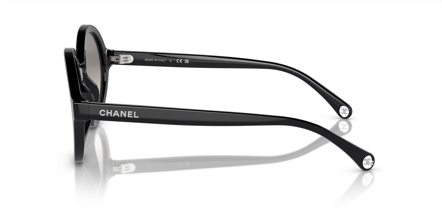 משקפי שמש של שאנל שחור-אפור | CHANEL Round Sunglasses CH5522U Black-Grey