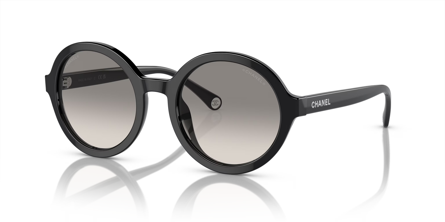 משקפי שמש של שאנל שחור-אפור | CHANEL Round Sunglasses CH5522U Black-Grey