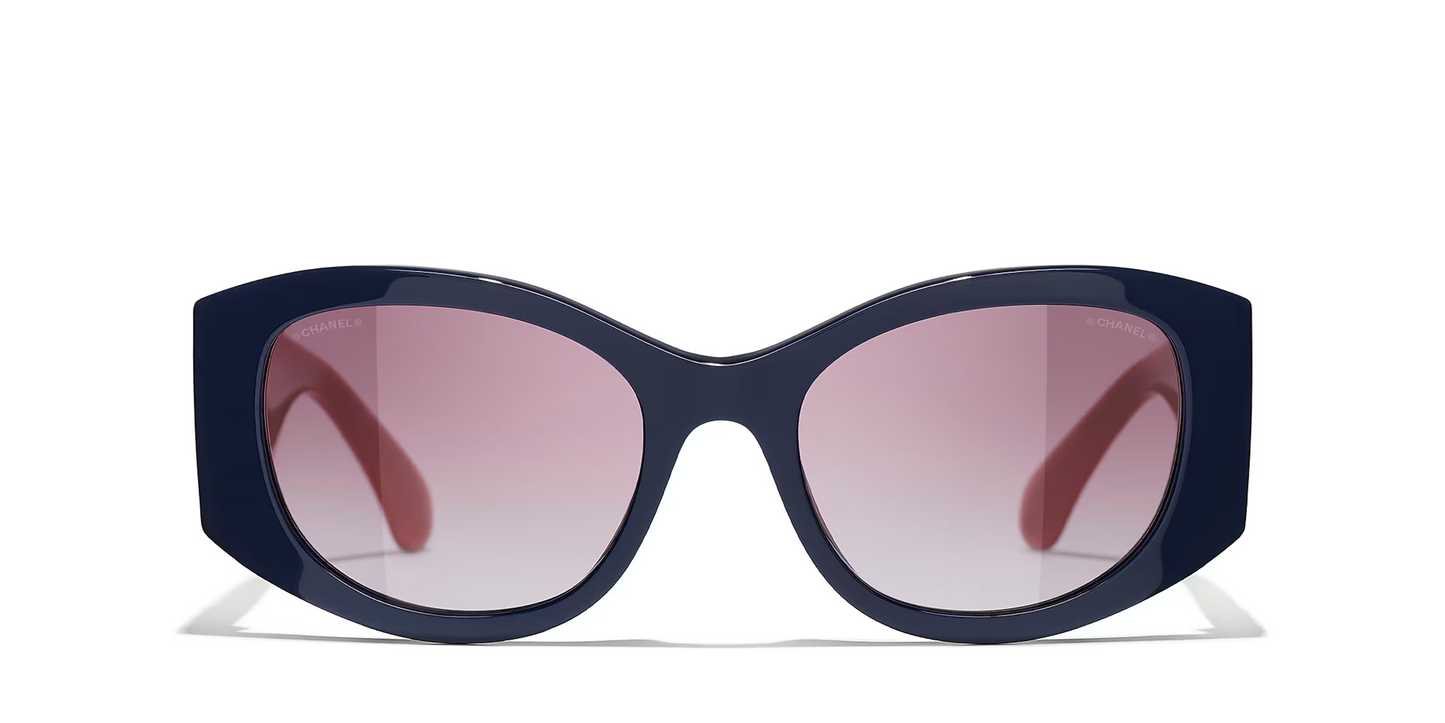 משקפי שמש של שאנל כחול-אדום | CHANEL Oval glasses CH5524 Blue-Red