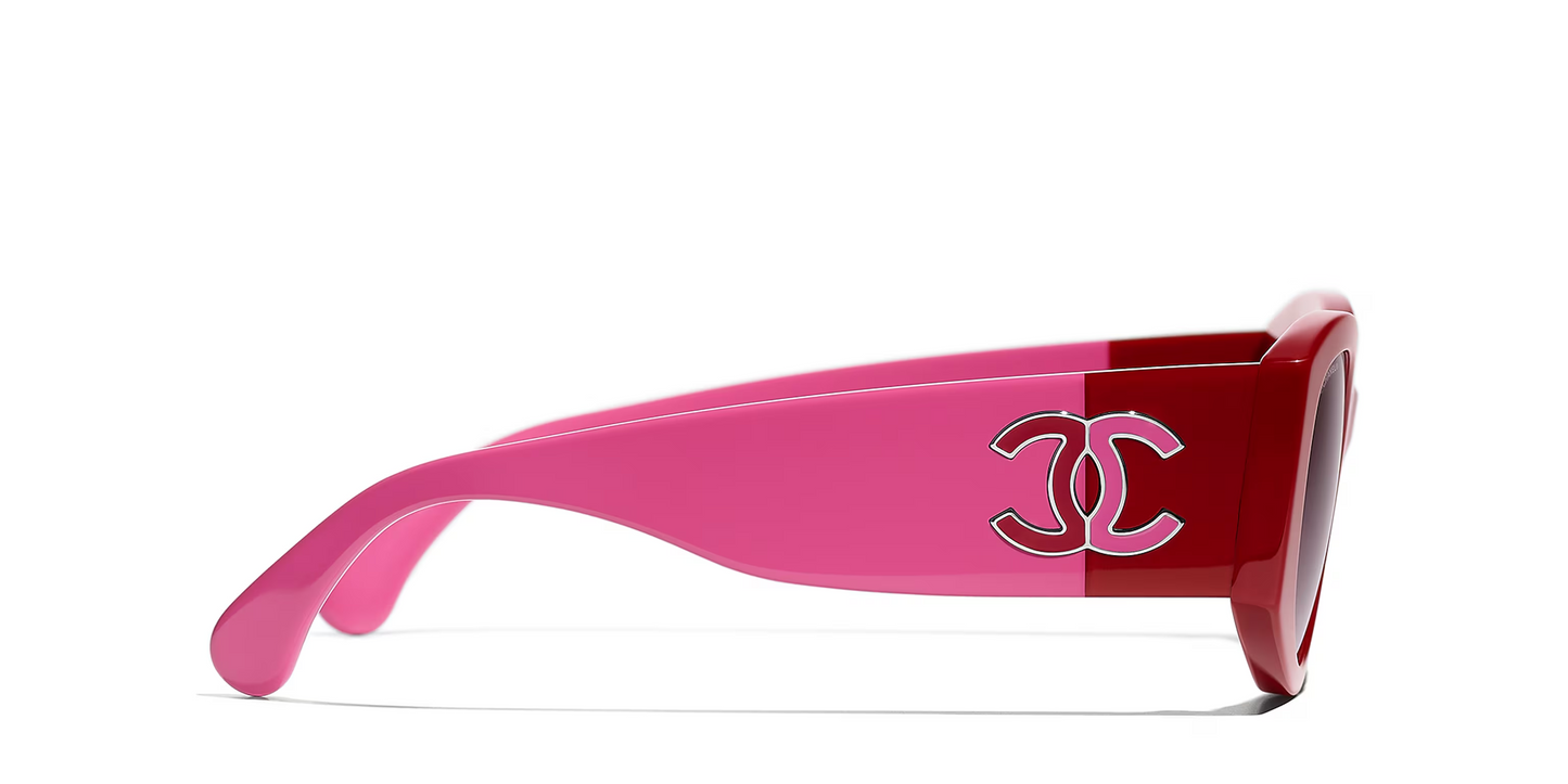 משקפי שמש של שאנל אדום-אפור | CHANEL Oval glasses CH5524 Red-Grey