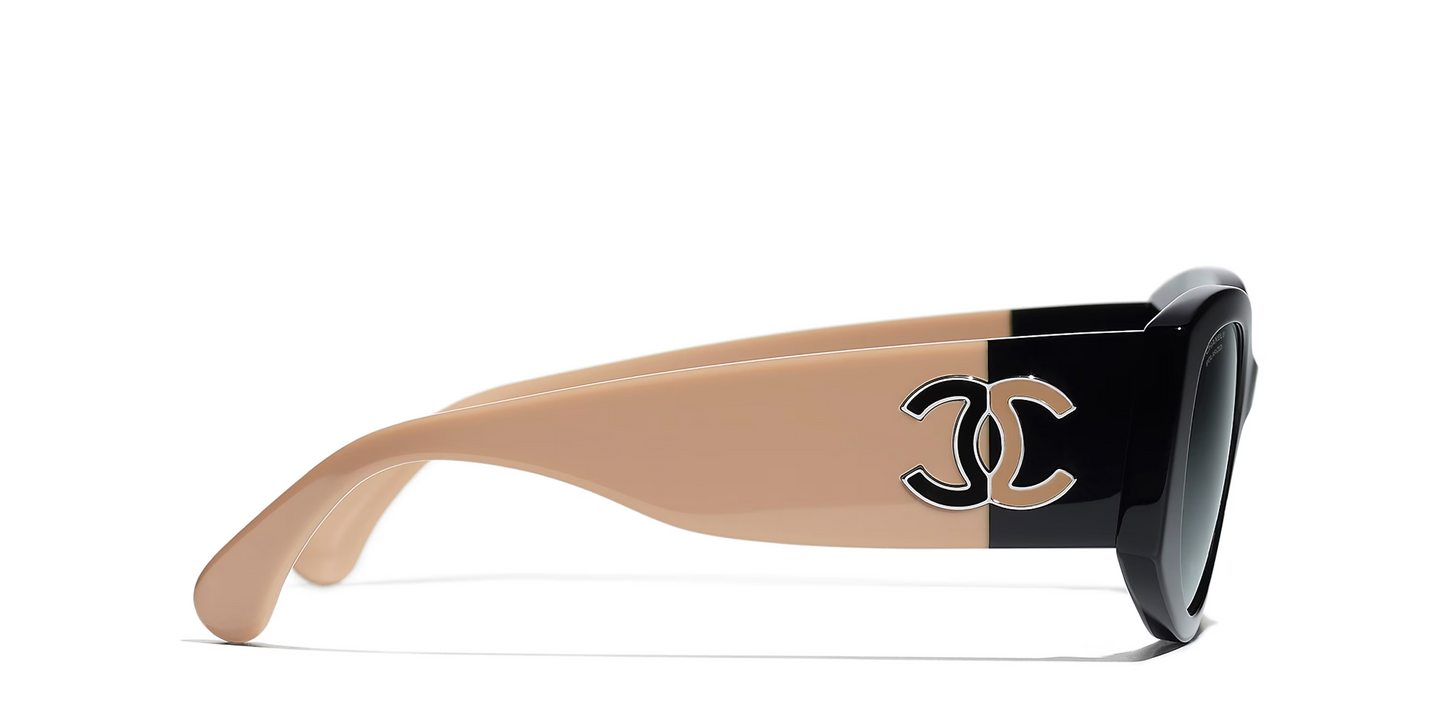 משקפי שמש של שאנל שחור-אפור | CHANEL Oval glasses CH5524 Black-Grey