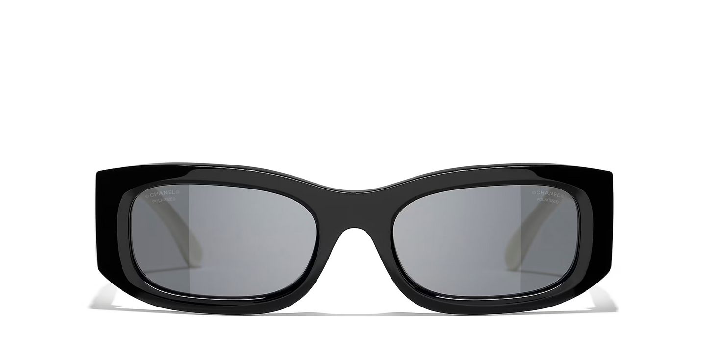 משקפי שמש של שאנל שחור-אפור | CHANEL Rectangular glasses CH5525 Black-Grey