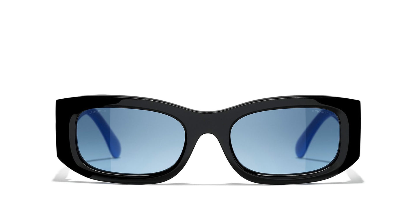משקפי שמש של שאנל שחור-כחול | CHANEL Rectangular glasses CH5525 Black-Blue